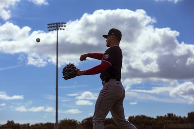 WEST PALM BEACH, FL - FEB 16, 2024: Washington Nationals pitche