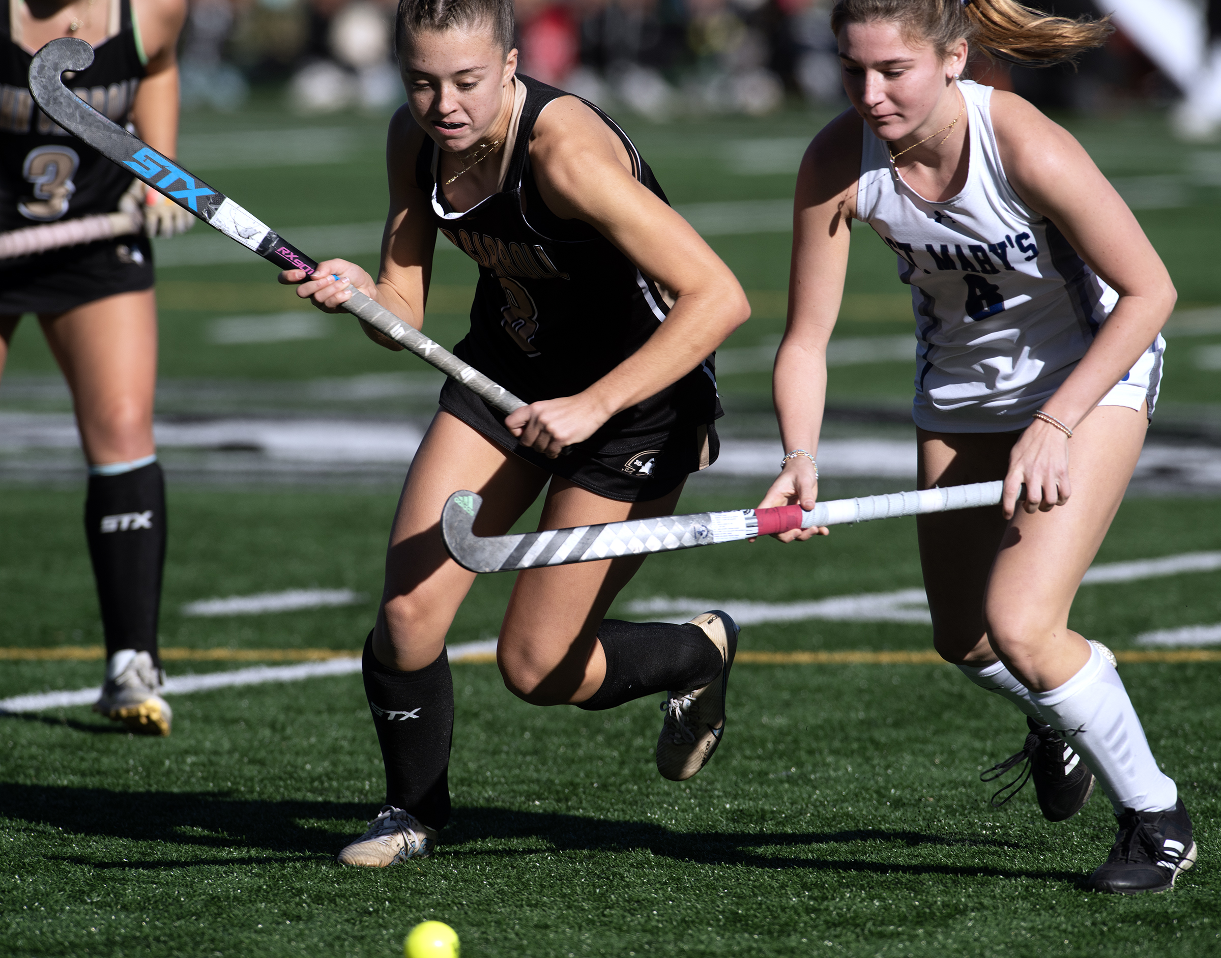 Nov. 3, 2024- John Carroll’s Annie Minoglio, left, and St....