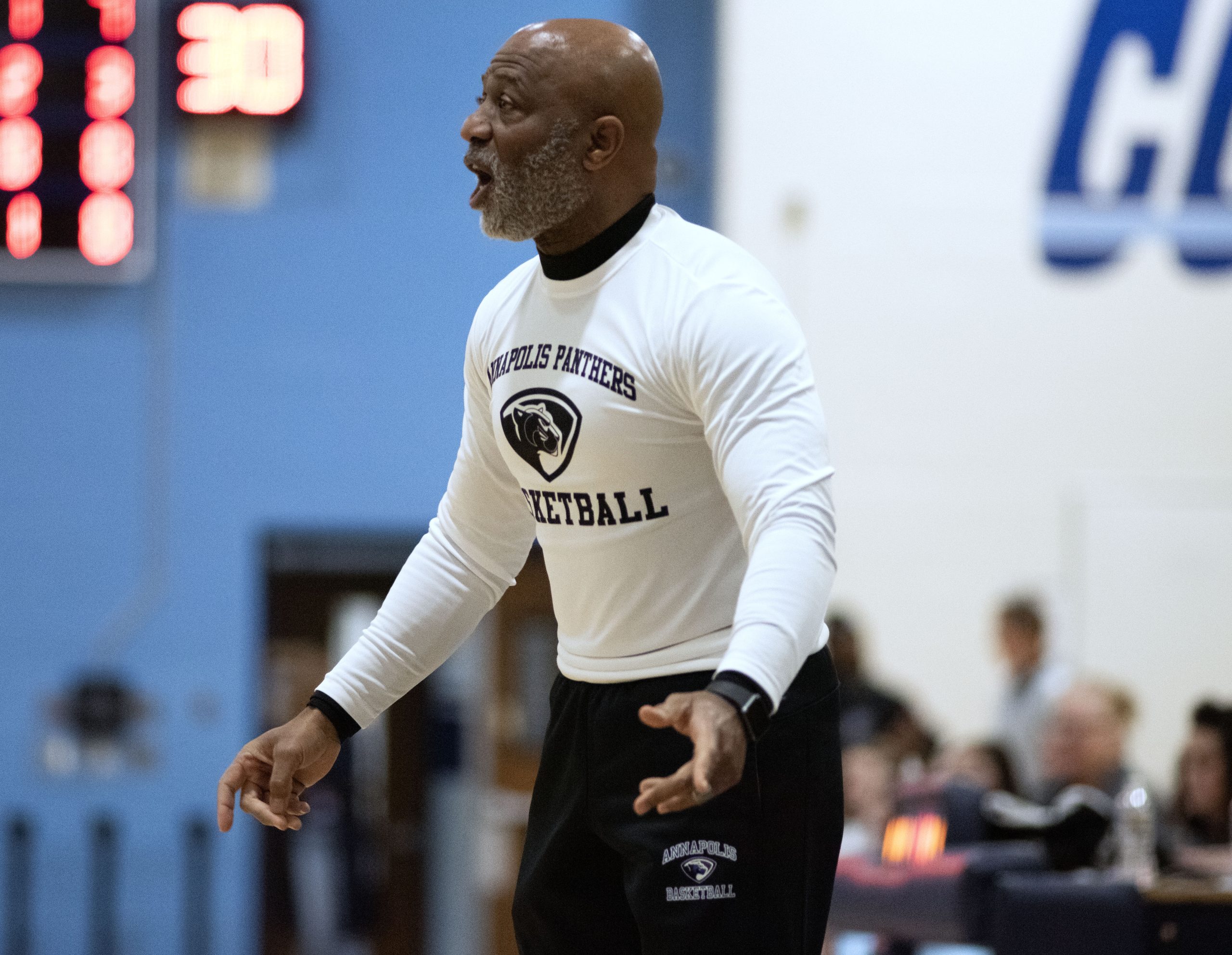 Jan. 17, 2025- Annapolis girls varsity basketball coach Arbrey Butler...