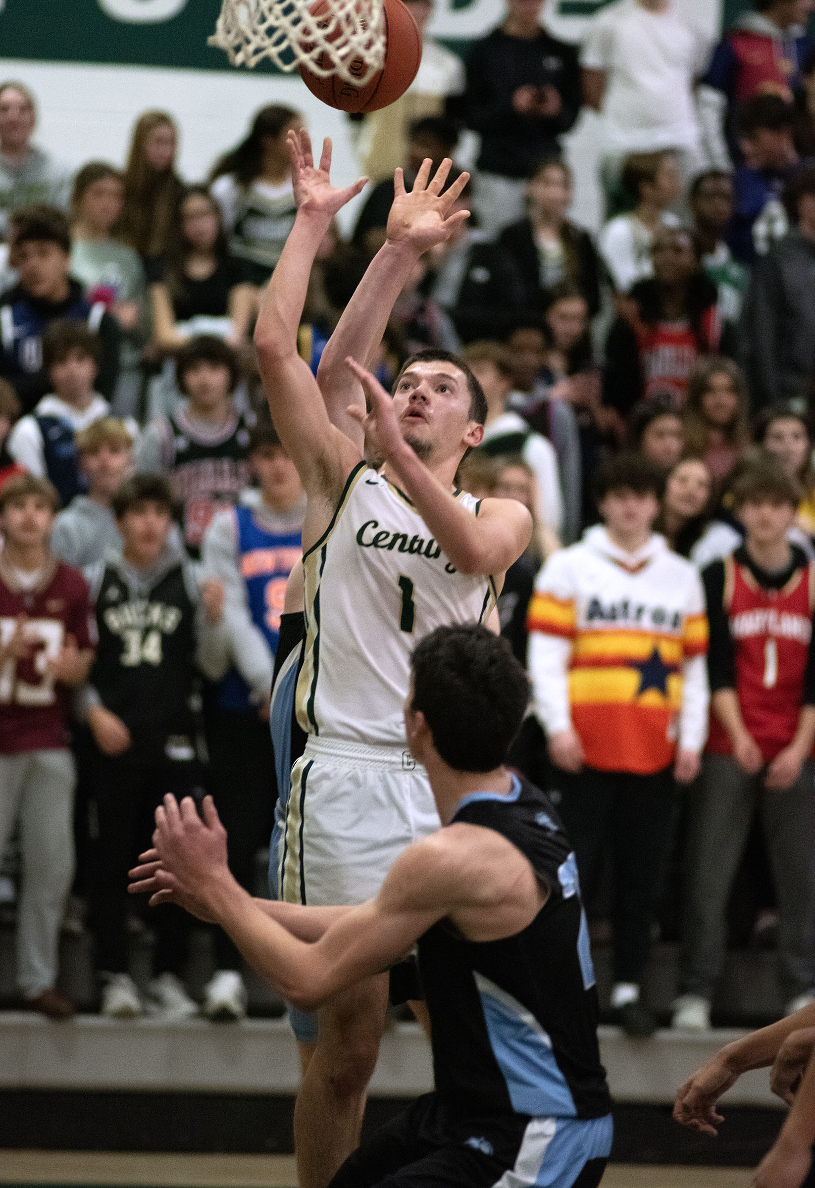 Jan. 14, 2025- Century's Nick Baron shoots against Westminster at...